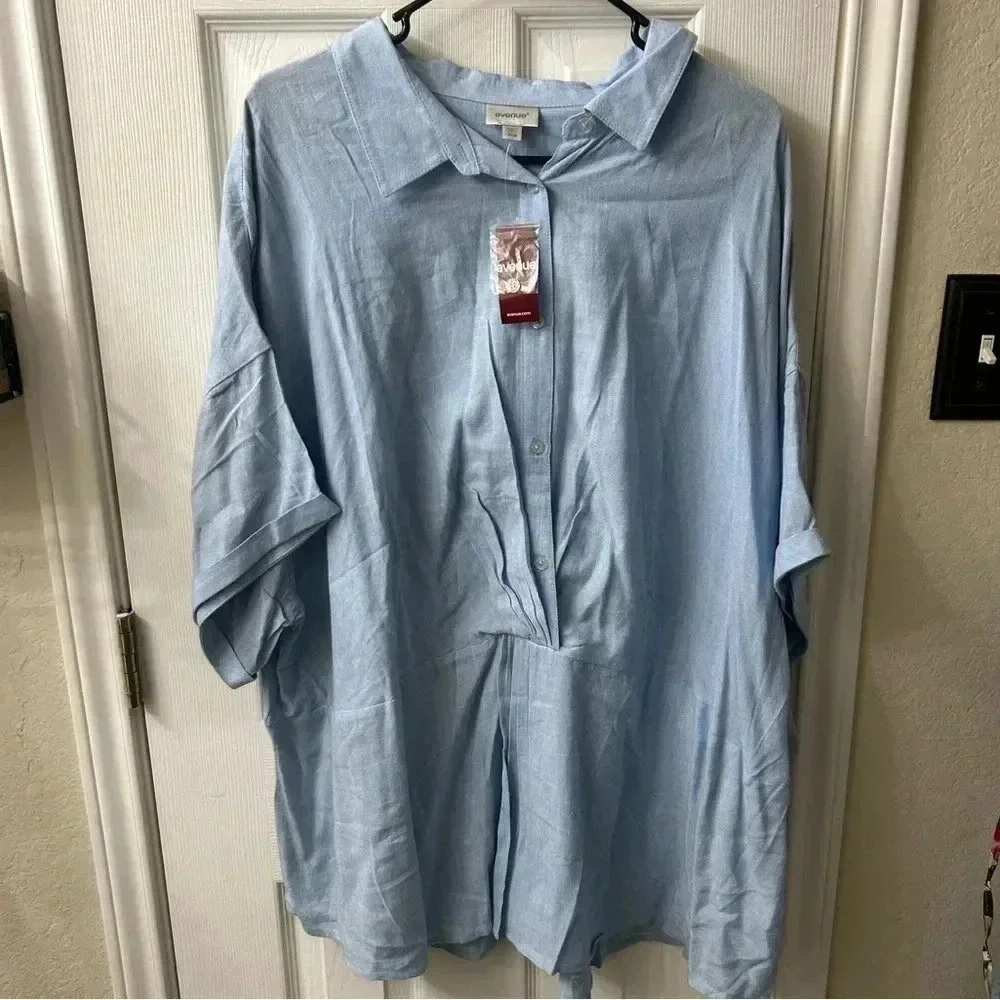Avenue Sky Blue Button Down Shirt